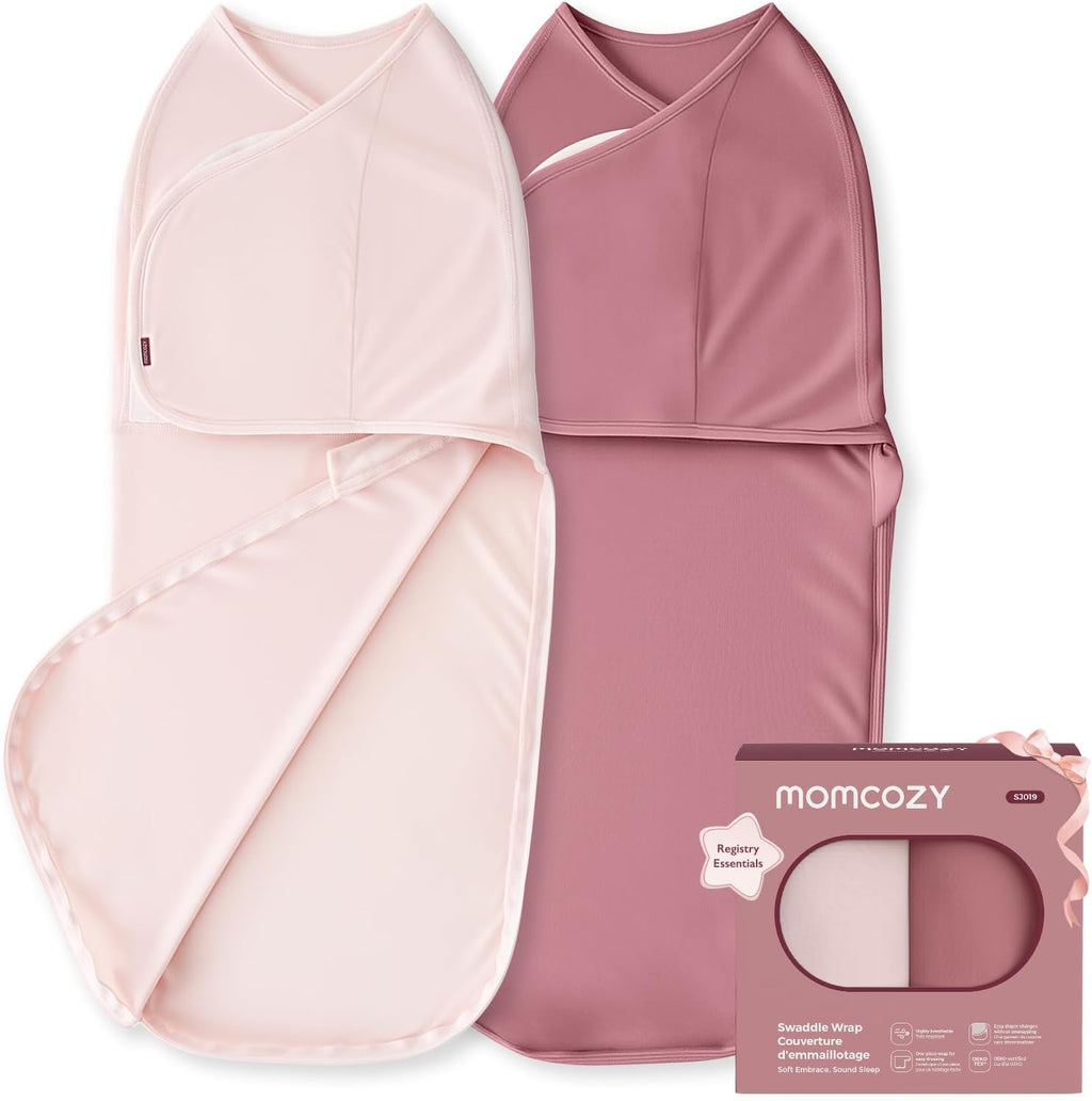 Momcozy Swaddle para Recém-Nascidos – Fecho Silencioso, Saco de Dormir 0-3 Meses, Kit com 2 Unidades