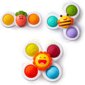 Fidget Spinner para Bebês, 9 Texturas, Banho e Viagem, Sol, +10 Meses, Kit com 3