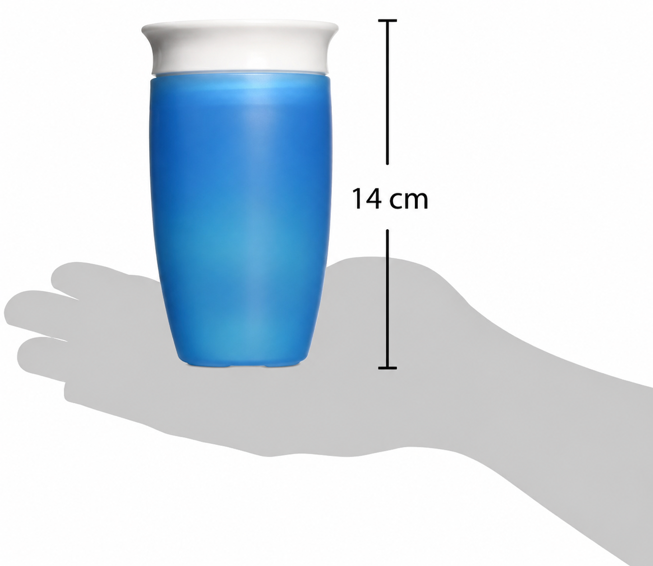 Munchkin Copo de Transição Miracle 360° Antirespingos – Sem Bico, 296ml, Kit com 2, Verde/Azul, +12 Meses