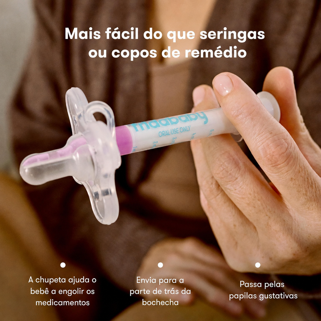 Frida Baby MediFrida Accu-Dose – Chupeta Dispensadora de Remédio para Bebês, Sem Bagunça e Sem Stress