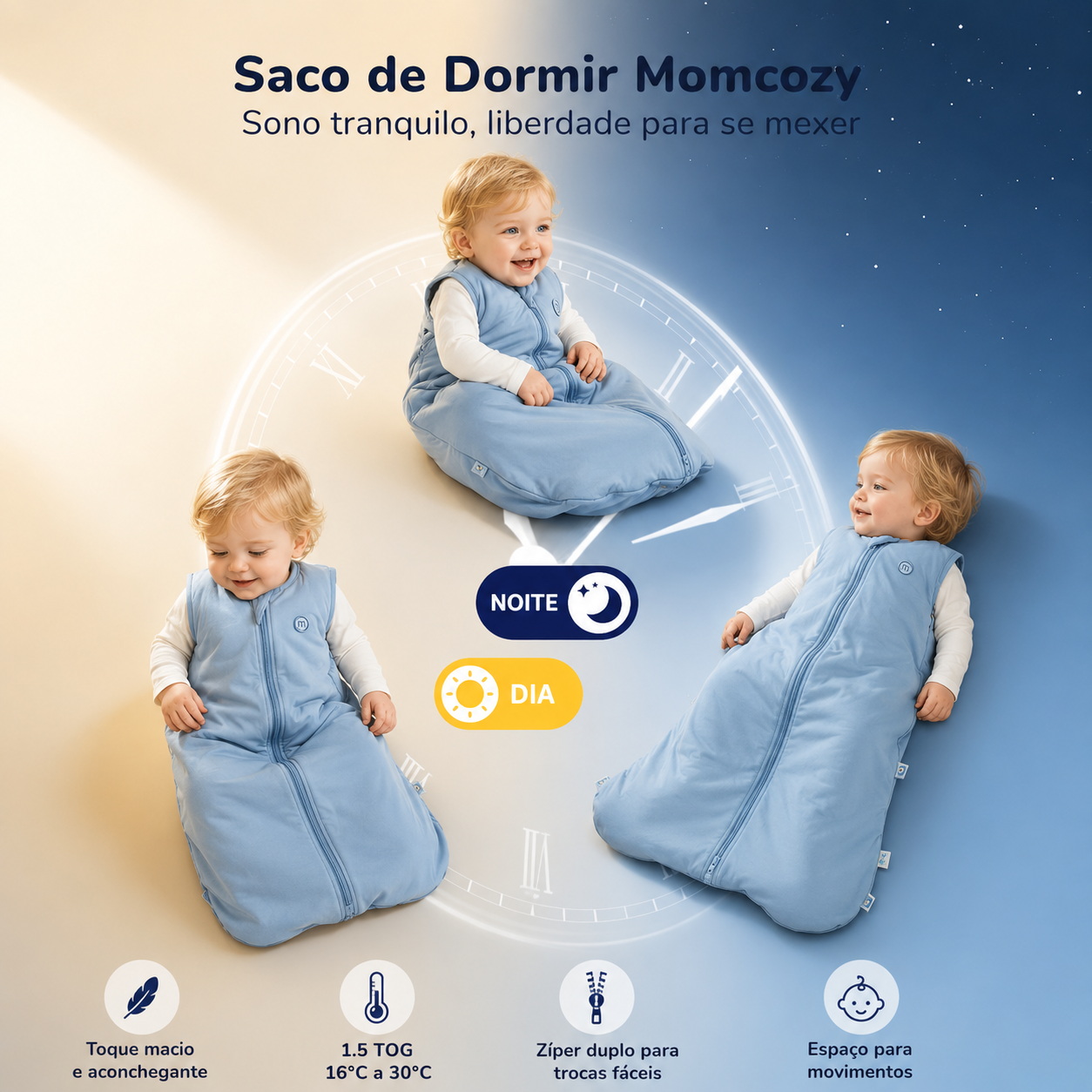 Saco de Dormir Momcozy 1.5 TOG – 6 a 12 meses